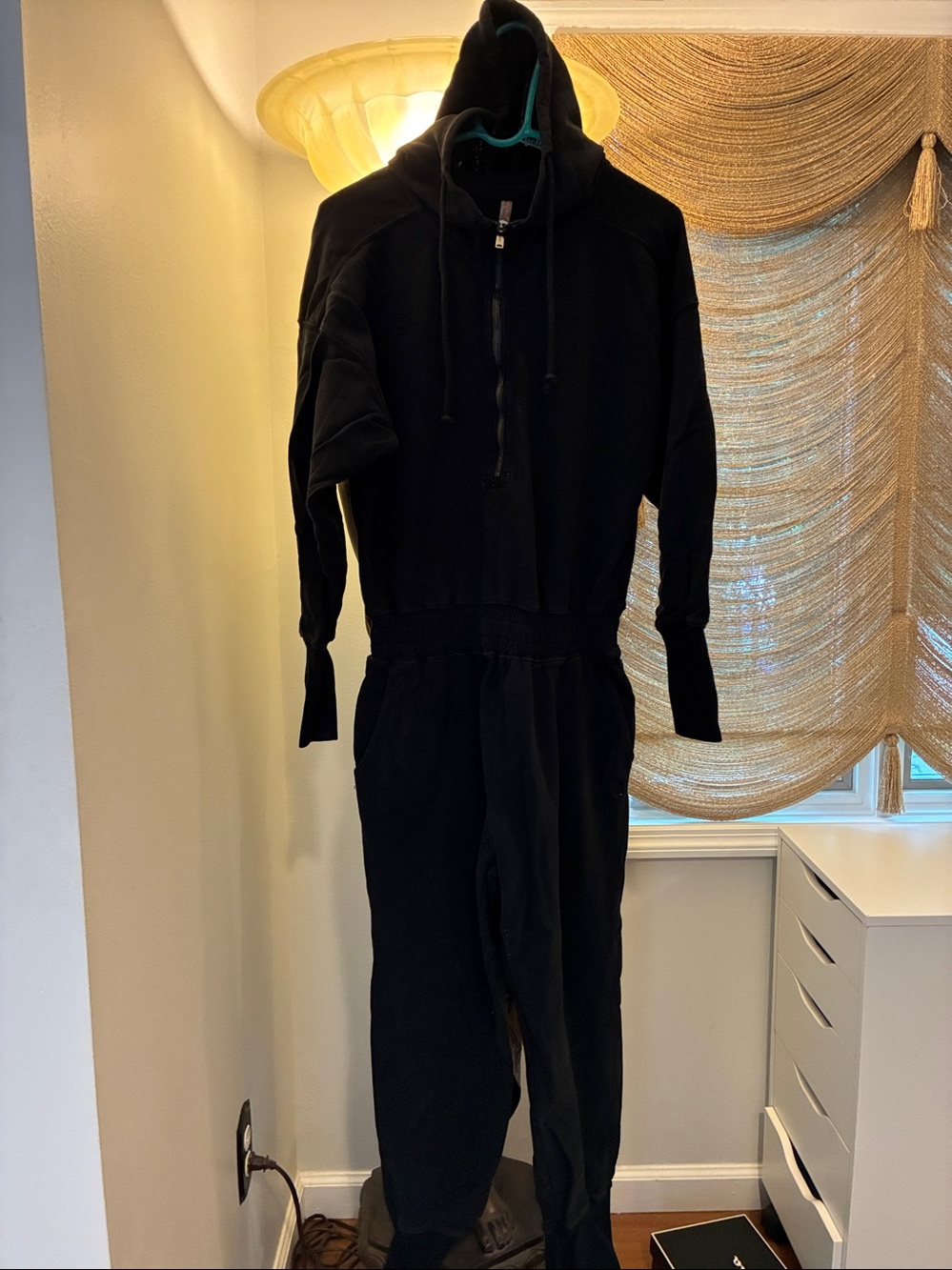 Free People Black Zip-Front Jumpsuit